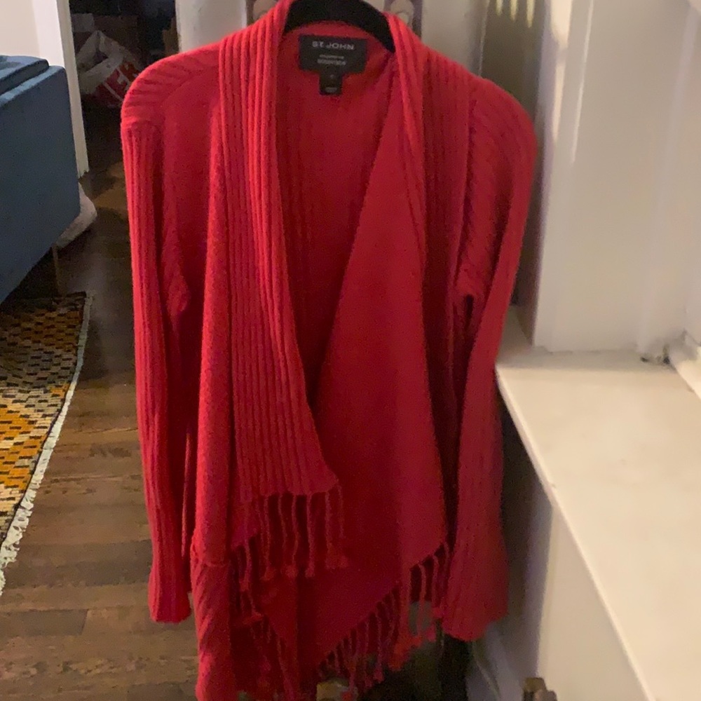 St. John Dark Pink Cashmere Sweater